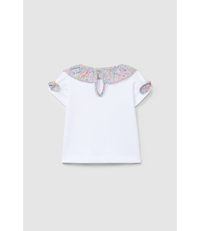 Laranjinha Laranjinha - Tshirt Liberty kraagje - Wit