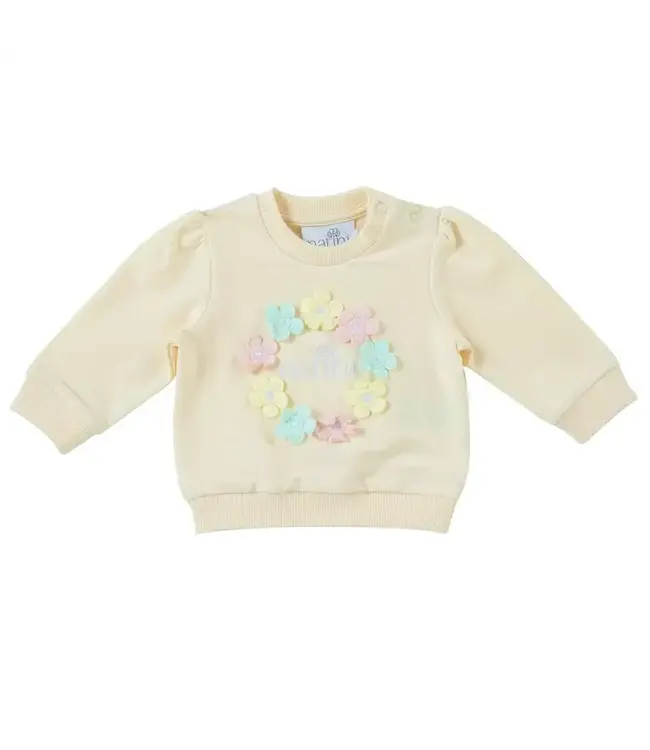 Natini Natini - Sweater bloemen pastel - licht geel
