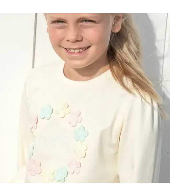 Natini Natini - Sweater bloemen pastel - licht geel