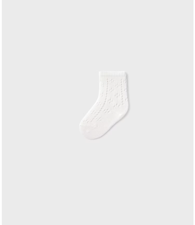 Mayoral Mayoral - Newborn openwork socks - White