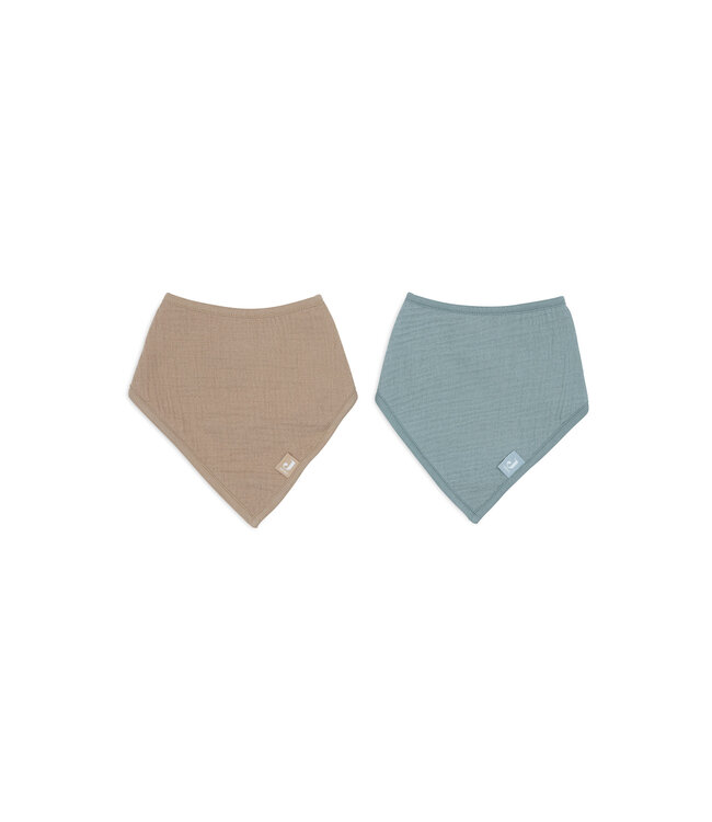 Jollein Jollein - Slab Bandana Hydrofiel Sea Green/Biscuit (2pack)