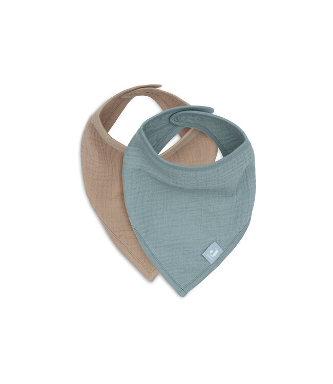Jollein Jollein - Slab Bandana Hydrofiel Sea Green/Biscuit (2pack)