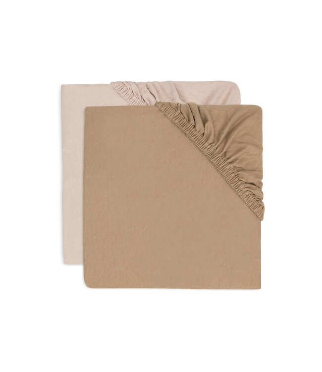 Jollein Jollein - Hoeslaken Jersey 70/75x140/150cm Wild Rose/Biscuit (2pack)