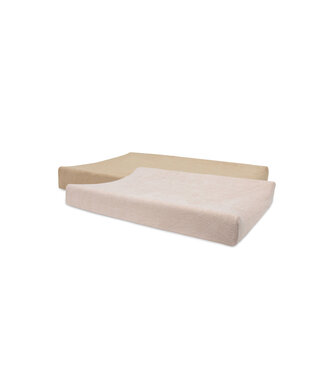 Jollein Jollein - Aankleedkussenhoes Badstof 50x70cm Wild Rose/Biscuit (2pack)