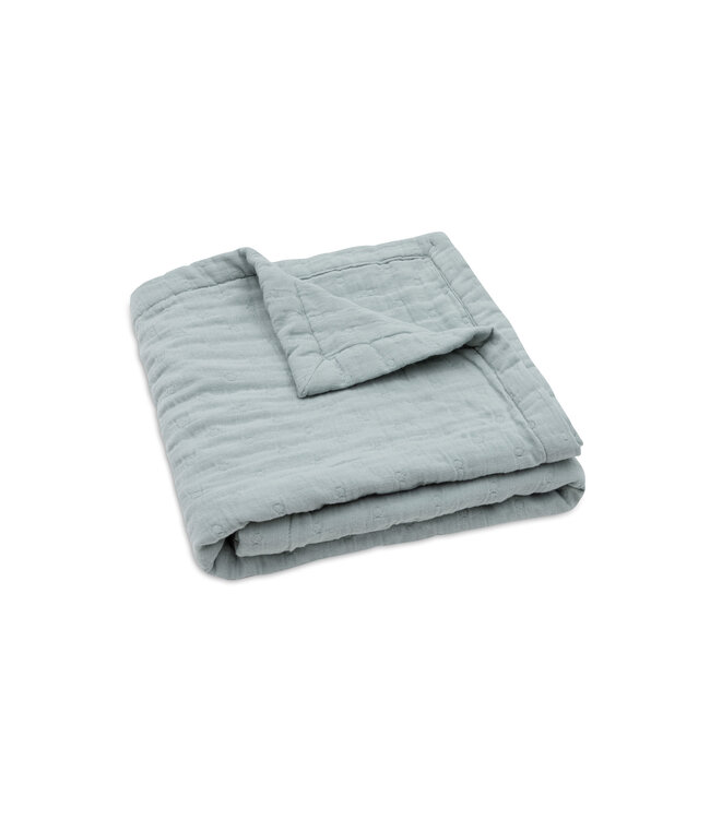 Jollein Jollein - Deken Hydrofiel 75x100cm Jacquard Sea Green GOTS