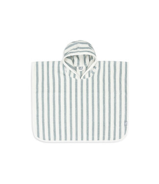 Jollein Jollein - Badponcho Stripe Terry Sea Green GOTS