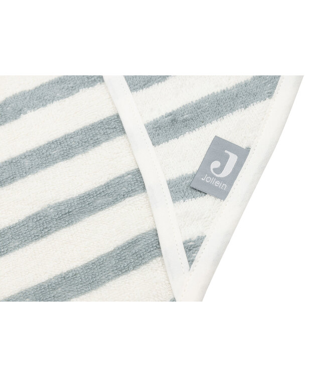 Jollein Jollein - Badcape 75x75cm Stripe Terry Sea Green GOTS