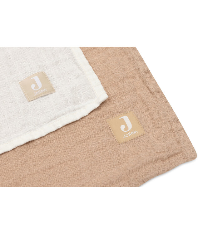 Jollein Jollein - Hydrofiele Doek Large 115x115cm Biscuit/Ivory (2pack)