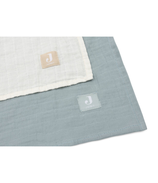 Jollein Jollein - Hydrofiele Doek Large 115x115cm Sea Green/Ivory (2pack)