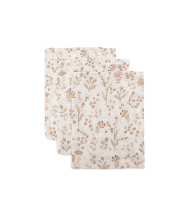 Jollein Jollein - Hydrofiel Washandje 15x20cm Bloomy (3pack)