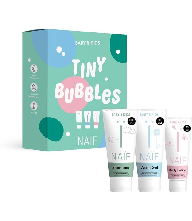 Naif Naïf - Tiny Bubbles (Shampoo 100ml, bodylotion 100ml, washgel 100ml)