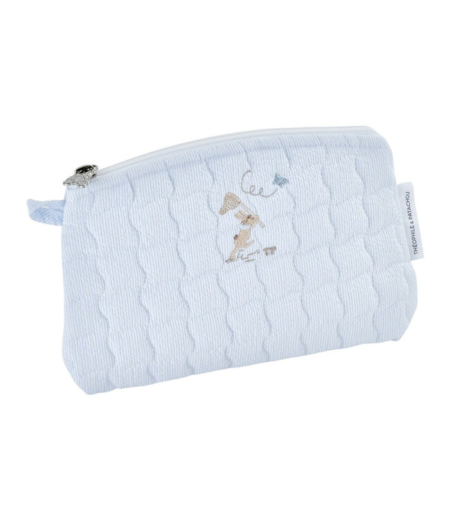 Theophile & Patachou Théophile & patachou - Blue Garden Party - Platte tas - Gewatteerd Geborduurd