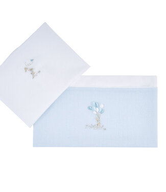Theophile & Patachou Théophile & patachou - Blue Garden Party - Laken bed 105x170cm + sloop