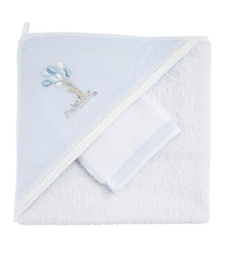 Theophile & Patachou Théophile & patachou - Blue Garden Party - Kaphanddoek + washandje