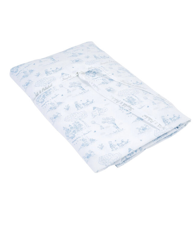 Theophile & Patachou Théophile & patachou - Blue Garden Party - Hoeslaken bed geprint 70x140cm