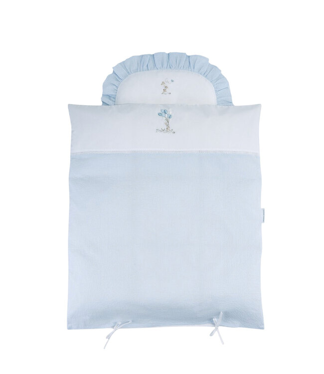 Theophile & Patachou Théophile & patachou - Blue Garden Party - Donsovertrek wieg 80x70cm + sloop