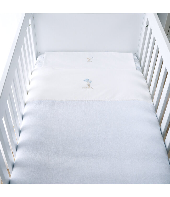 Theophile & Patachou Théophile & patachou - Blue Garden Party - Donsovertrek bed 100x135cm  + sloop