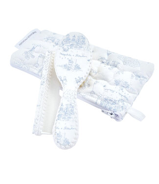 Theophile & Patachou Théophile & patachou - Blue Garden Party - Borstel en kam -bedrukt + pochet