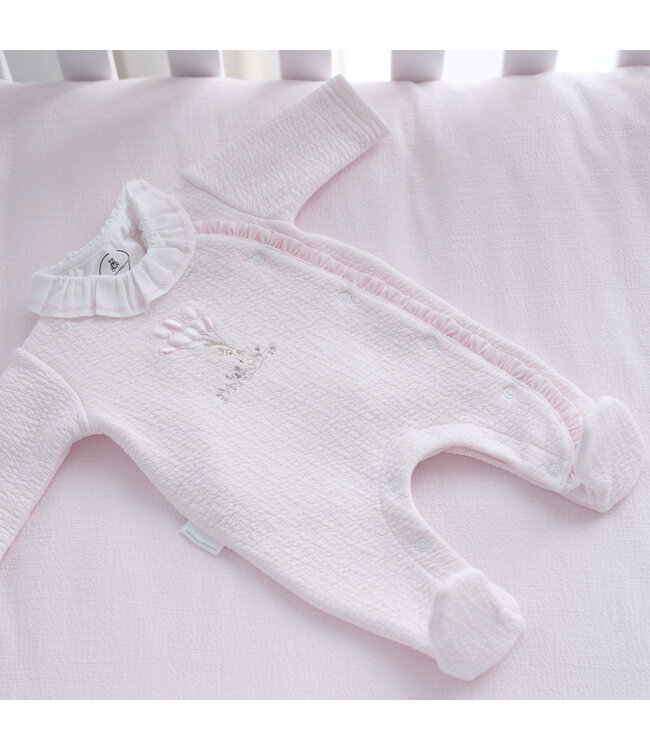 Theophile & Patachou Théophile & Patachou - Kruippakje jersey gewafeld – Garden party – Roze