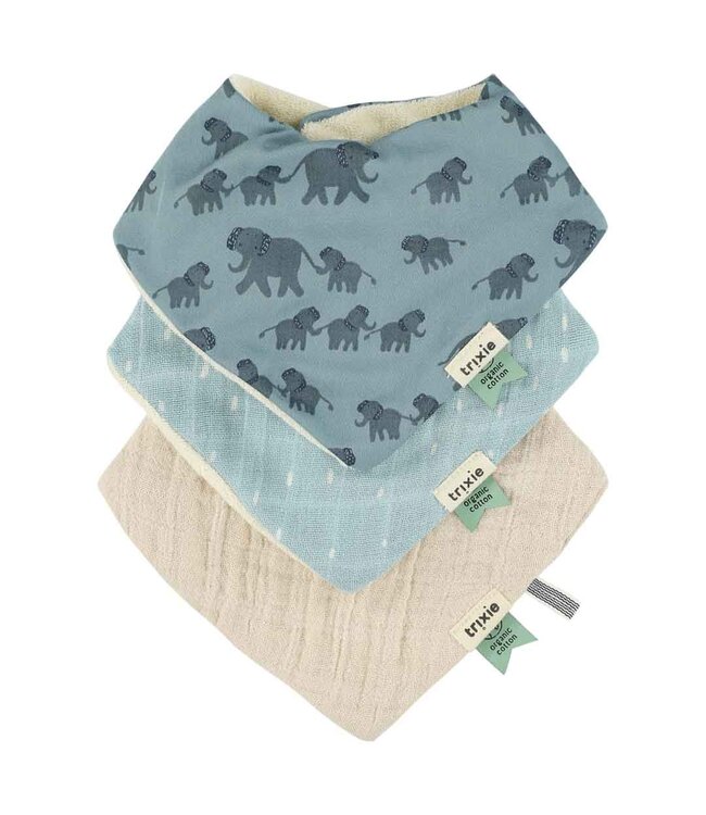 Trixie Trixie - Bandana bib 3-pack mix - Enchanting Elephant