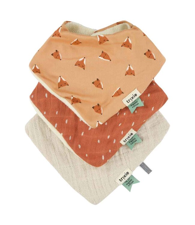 Trixie Trixie - Bandana bib 3-pack mix - Fierce Fox