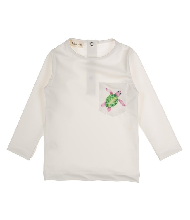 Meia Pata Meia Pata - Boys Turtles Lycra Rashguard - White Lilac