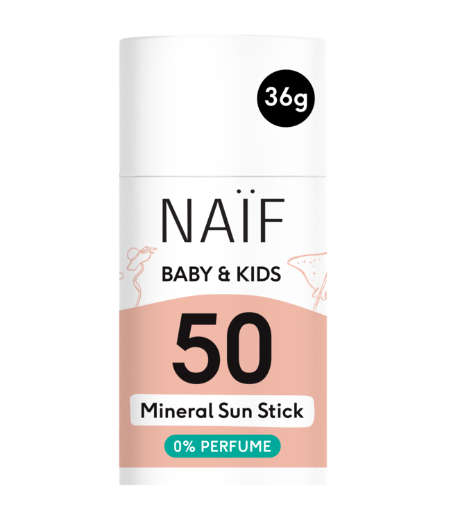 Naif Naïf - Minerale Zonnebrand Stick voor Baby & Kids SPF50 36g 0% parfum