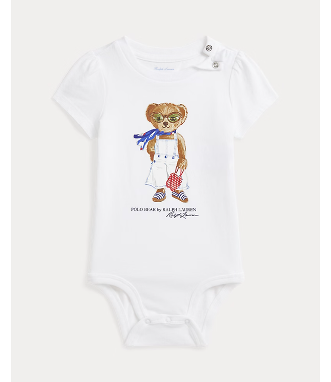 Ralph Lauren Ralph Lauren - Polo Bear Cotton Jersey Bodysuit White