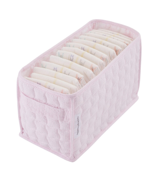 Theophile & Patachou Théophile & patachou - Pink Garden Party - Verzorgingsmand voor luiers  - Gewatteerd