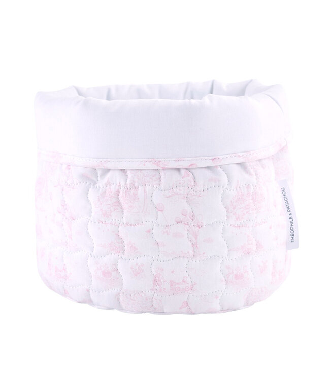 Theophile & Patachou Théophile & patachou - Pink Garden Party - Verzorgingsmand rond - Gewatteerd gedrukt