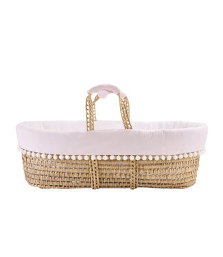 Theophile & Patachou Théophile & patachou - Pink Garden Party - Rieten reiswieg + Aankleding roze / gewafeld wit