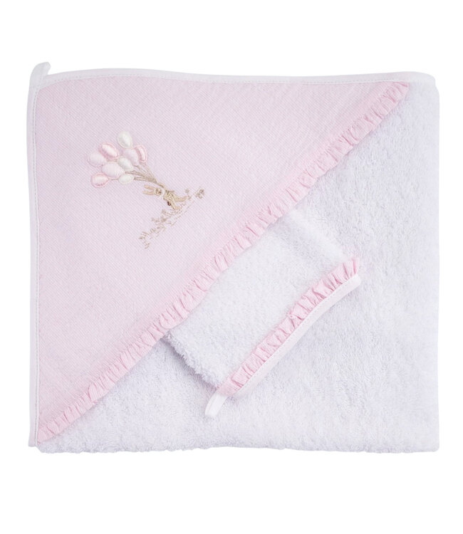 Theophile & Patachou Théophile & patachou - Pink Garden Party - Kaphanddoek + washandje