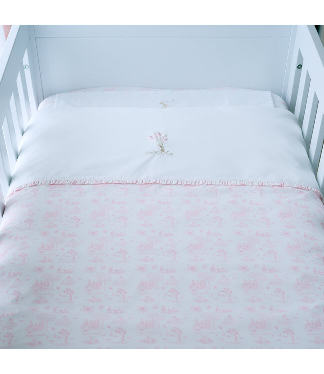 Theophile & Patachou Théophile & patachou - Pink Garden Party - Gedrukt donsovertrek bed 100x135cm  + sloop