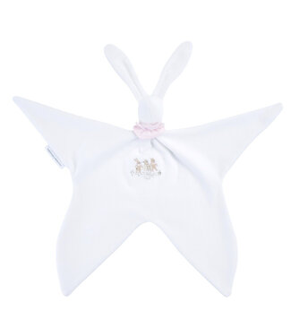 Theophile & Patachou Théophile & patachou - Pink Garden Party - Geborduurd knuffeldoekje - fluweel