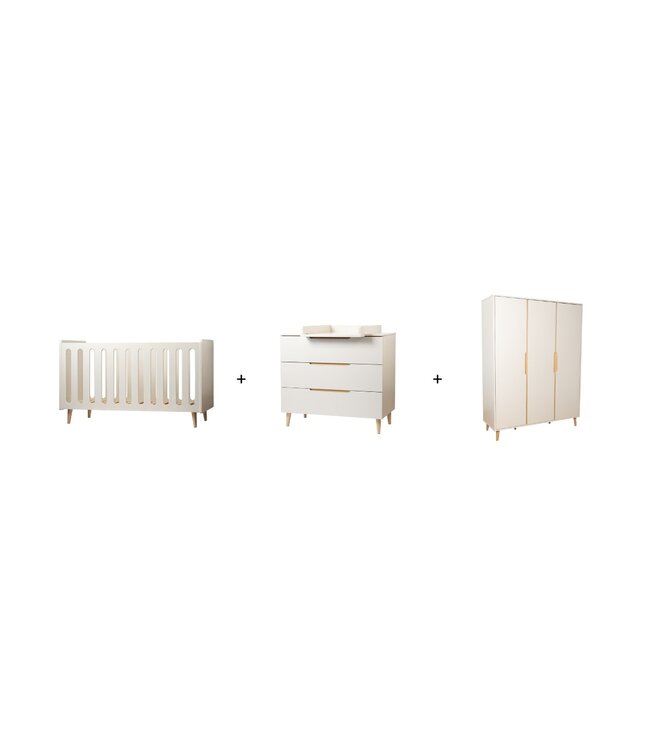 Pericles Pericles - Trio Pack Bed 60X120 + Commode + Kast 3-D Nomad Dune Beige