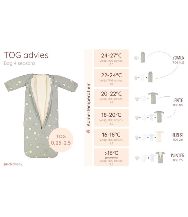 Puckababy Puckababy - The Bag 4 Seasons - Eclipse Clay - 6 M/2.5 Y | 100 CM