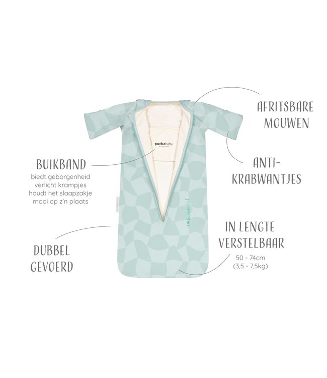 Puckababy Puckababy - The Bag Newborn - Cute Cubes  < 6 M | 70 CM - Cotton