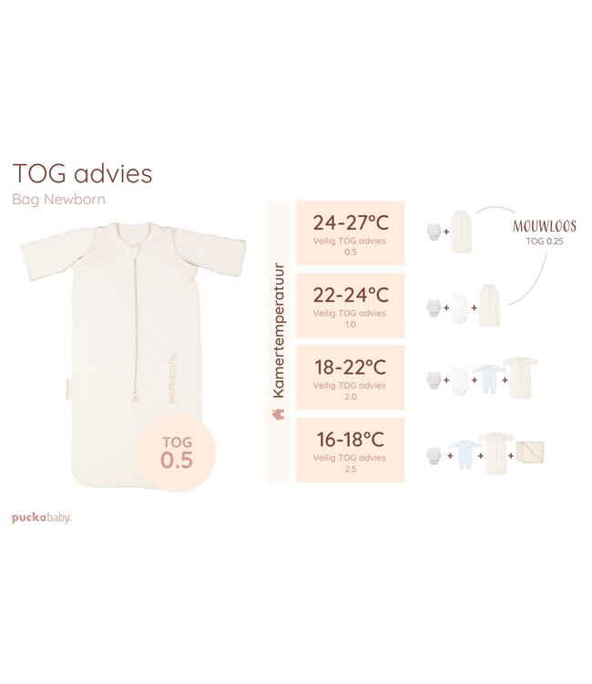 Puckababy Puckababy - The Bag Newborn  < 6 M | 70 CM - Cotton -  Pure