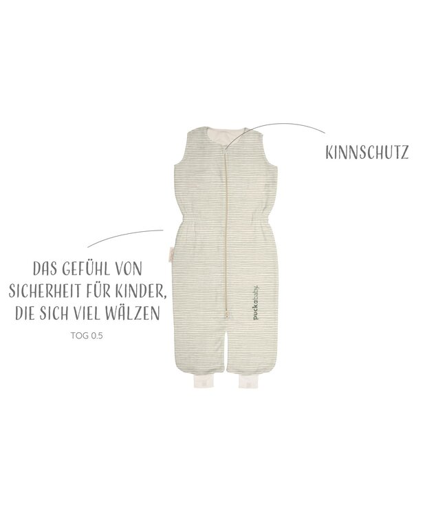 Puckababy Puckababy - The Bag Kidz > 2.5 Y | 130 CM - Cotton - Green Stripes