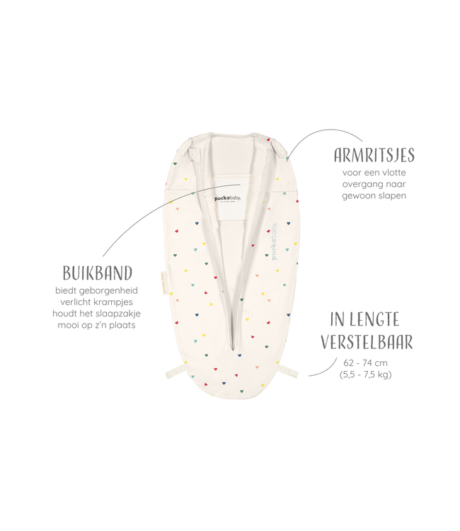 Puckababy Puckababy - The Original - Mini 3/6 M - Hearts Confetti - Cotton