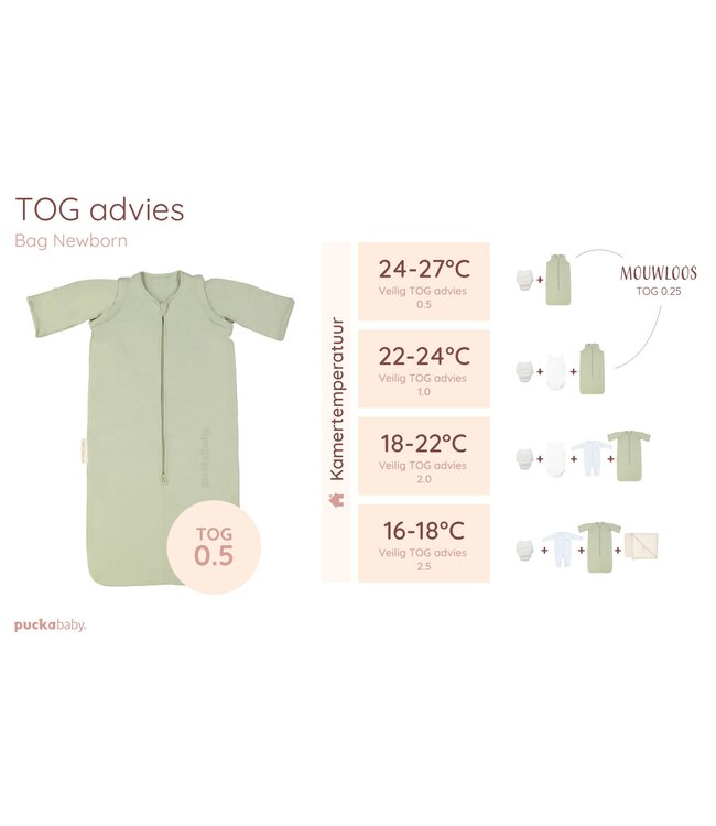 Puckababy Puckababy - The Bag Newborn  < 6 M | 70 CM - Cotton -  Olive