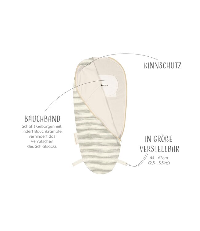 Puckababy Puckababy - The Original - Piep - 0/3 M - Cotton - Green Stripes