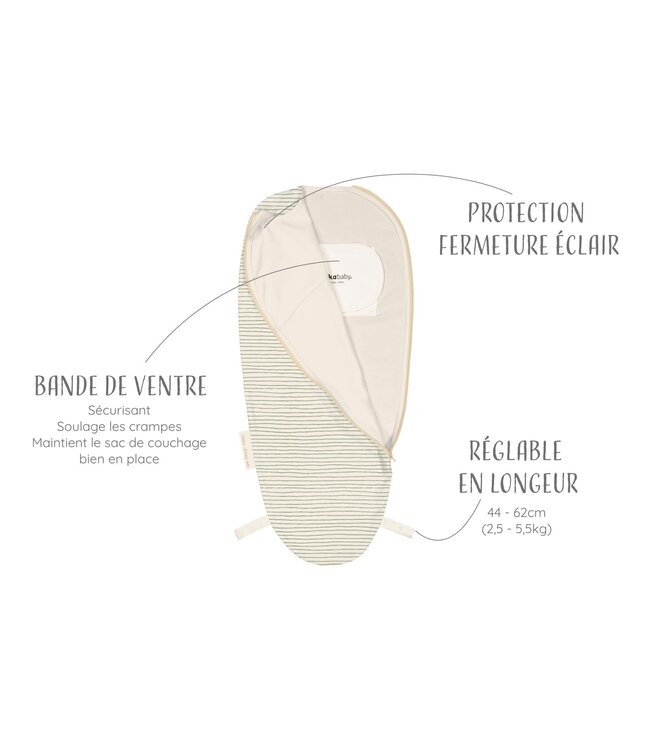 Puckababy Puckababy - The Original - Piep - 0/3 M - Cotton - Green Stripes