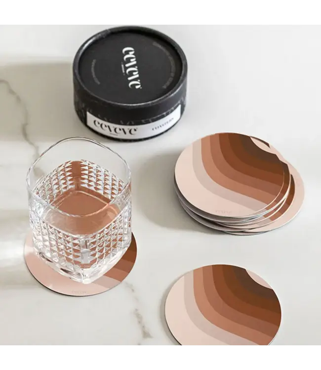 Eeveve Eeveve - 12x Coaster Retro Lines - Brown