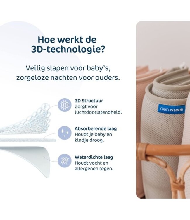 Aerosleep Aerosleep -  Sleep Safe Bed Bumper 180 x 60 Stone