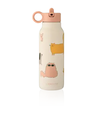 Liewood Liewood - Falk Water Bottle 350 ML - Cats and Dogs / Sandy