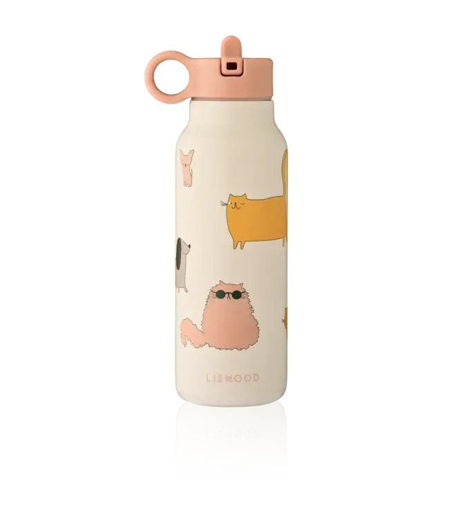 Liewood Liewood - Falk Water Bottle 350 ML - Cats and Dogs / Sandy