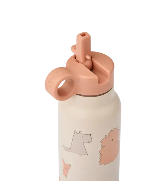 Liewood Liewood - Falk Water Bottle 350 ML - Cats and Dogs / Sandy