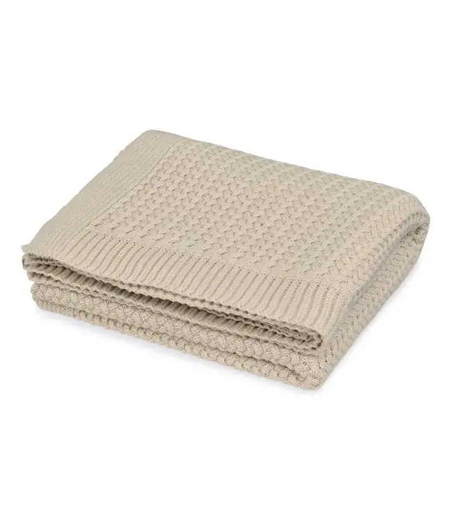 CamCam Camcam - Harper Baby Knit Throw - GOTS - Latte