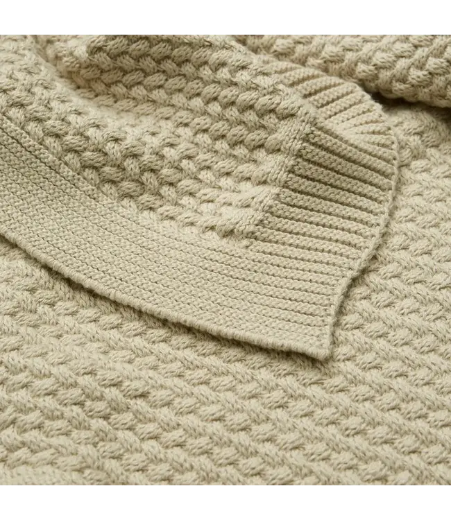 CamCam Camcam - Harper Baby Knit Throw - GOTS - Latte